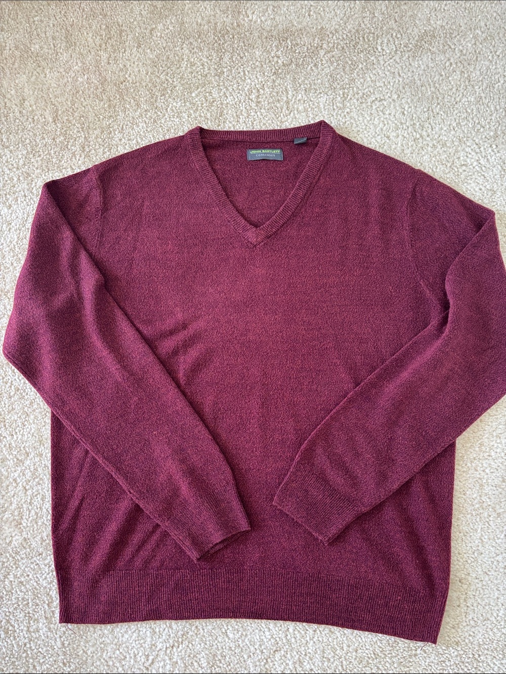 Men's V-Neck Sweater in Deep Wine